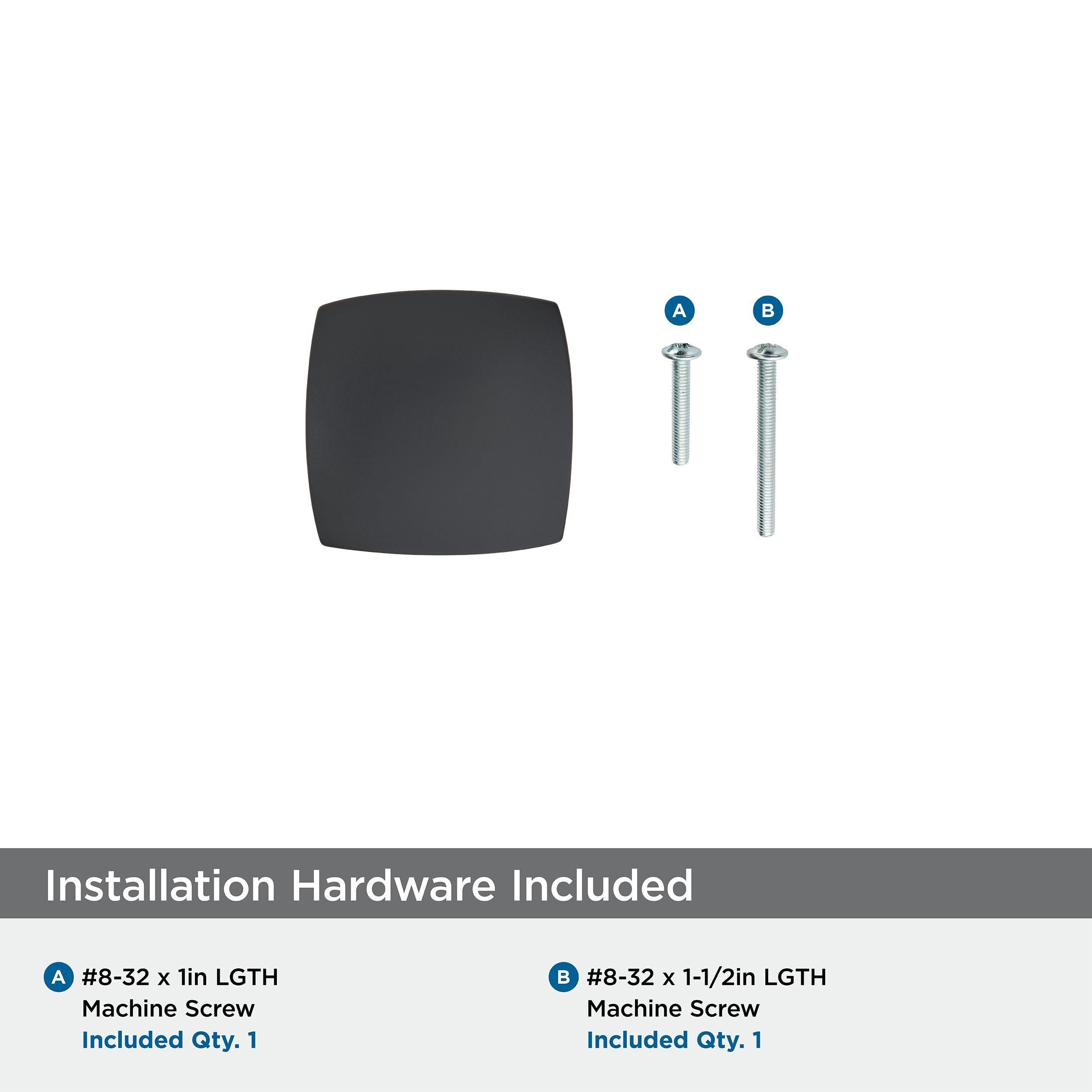 Amerock Matte Black 1-9/16 in. Square Knob 