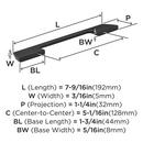Amerock Matte Black 5-1/16 in. Center-to-Center Pull 