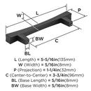 Amerock Matte Black 3-3/4 in. Center-to-Center Bar Pull 