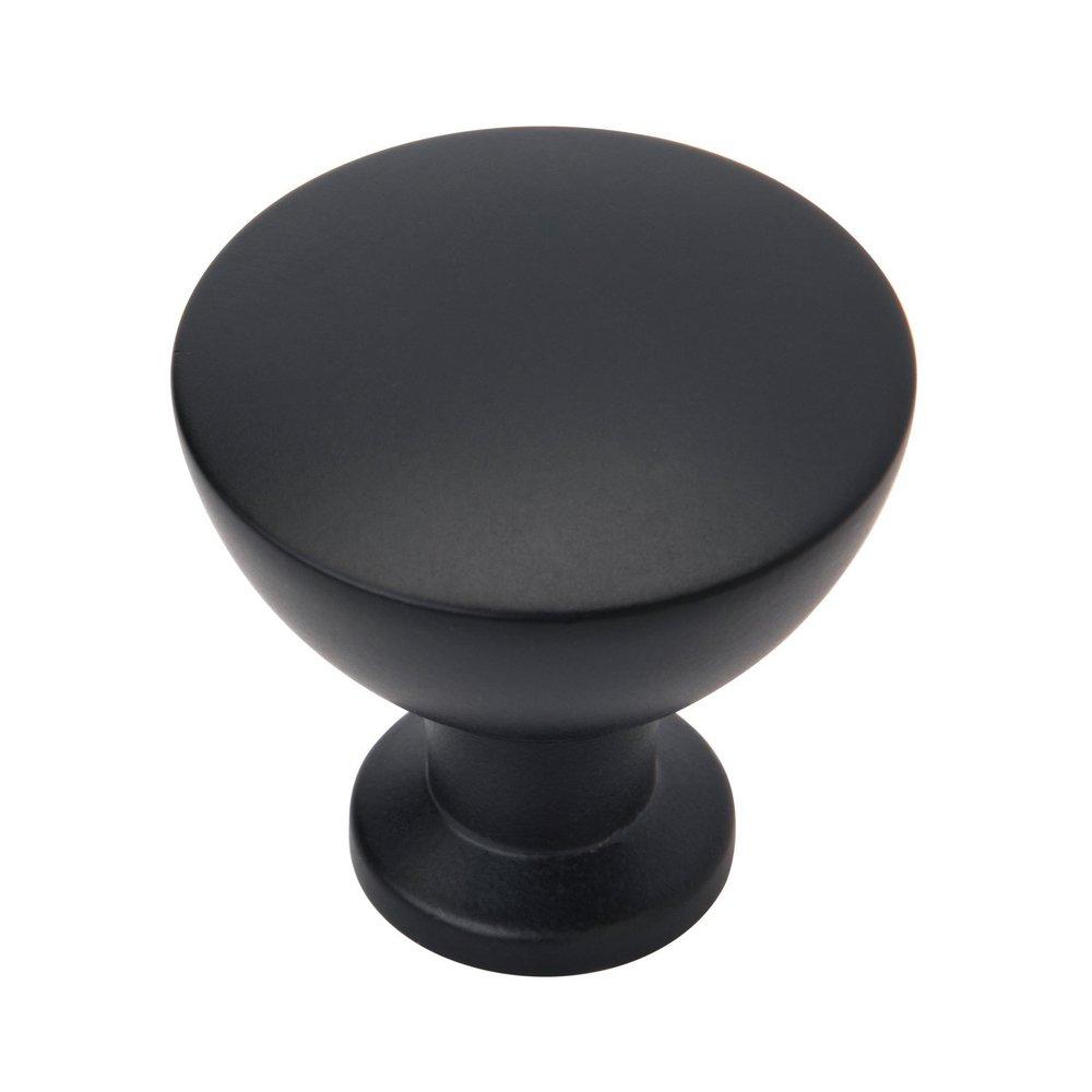 Amerock Matte Black 1-1/4 in. Round Knob 
