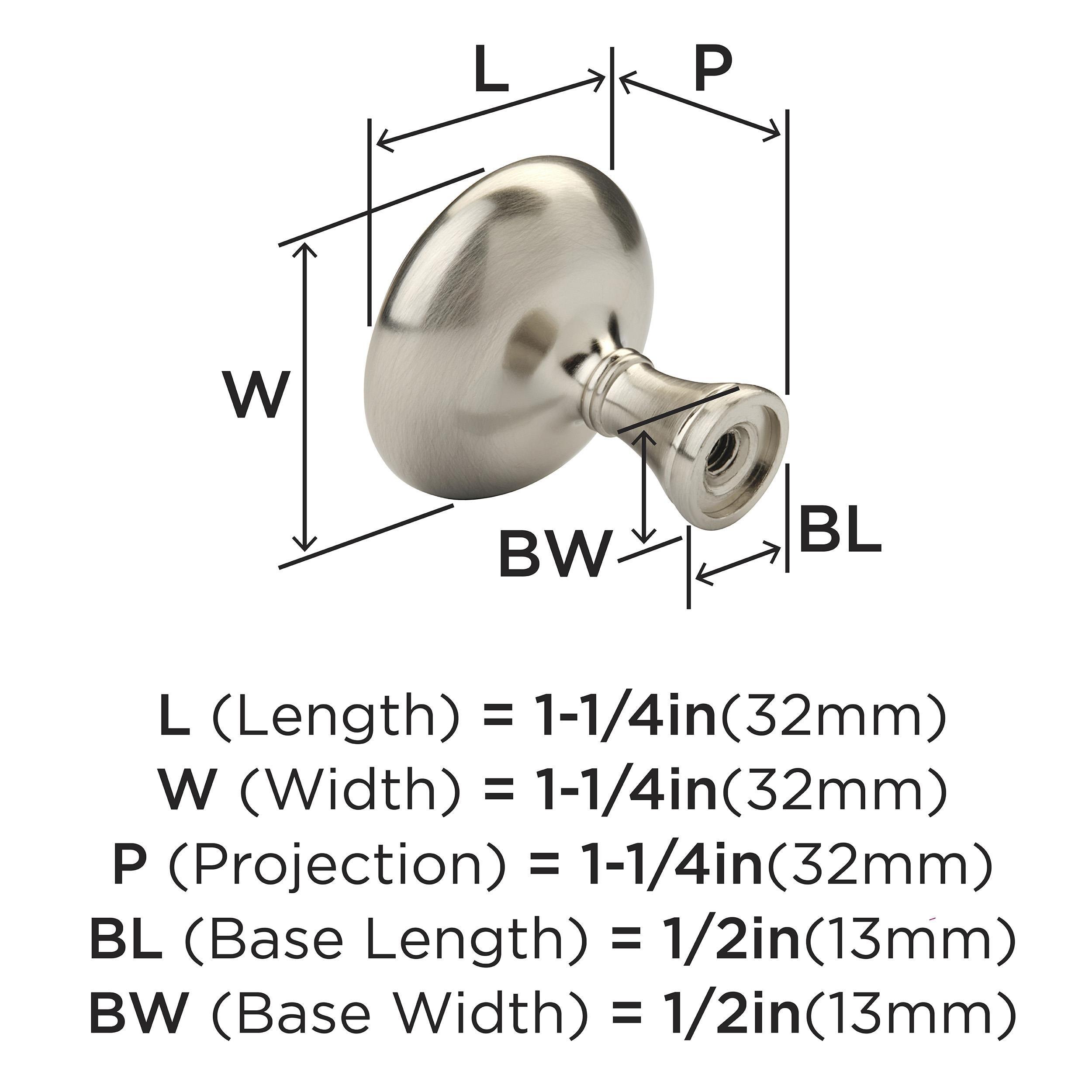 Amerock Satin Nickel 1-1/4 in. Round Knob 