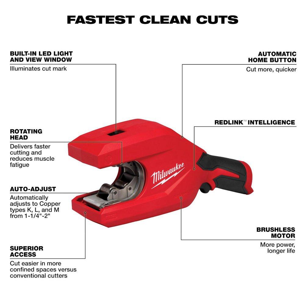 Brushless 1-1/4" - 2" Copper Tubing Cutter 