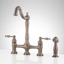 Two Handle Pull Down Bridge Kitchen Faucet in Oil Rubbed Bronze