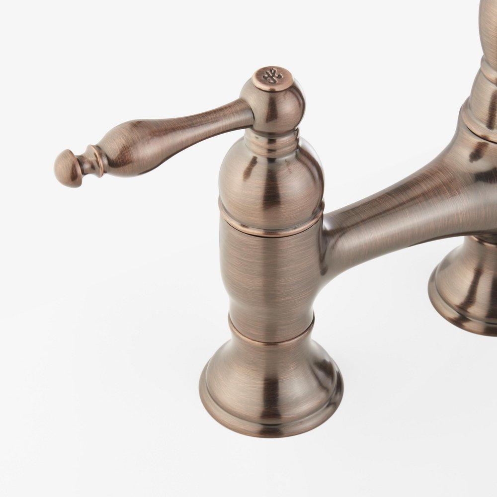 Signature Hardware Oil Rubbed Bronze Two Handle Pull Down Bridge Kitchen Faucet 