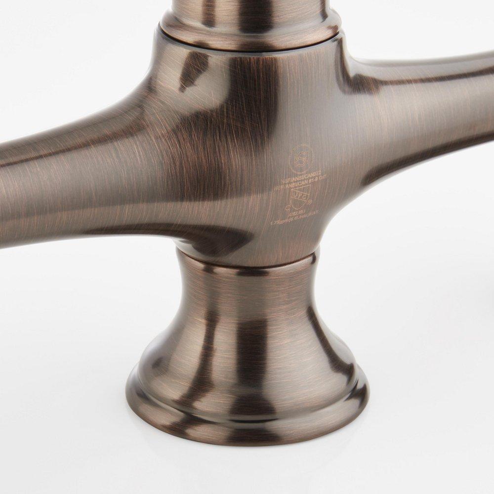 Signature Hardware Oil Rubbed Bronze Two Handle Pull Down Bridge Kitchen Faucet 