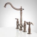 Signature Hardware Oil Rubbed Bronze Two Handle Pull Down Bridge Kitchen Faucet 