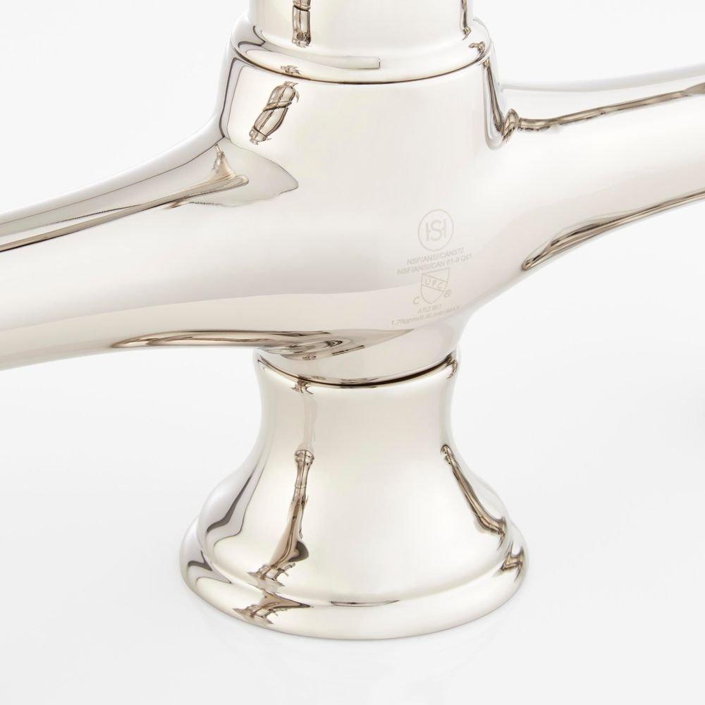 Signature Hardware Polished Nickel Two Handle Pull Down Bridge Kitchen Faucet 