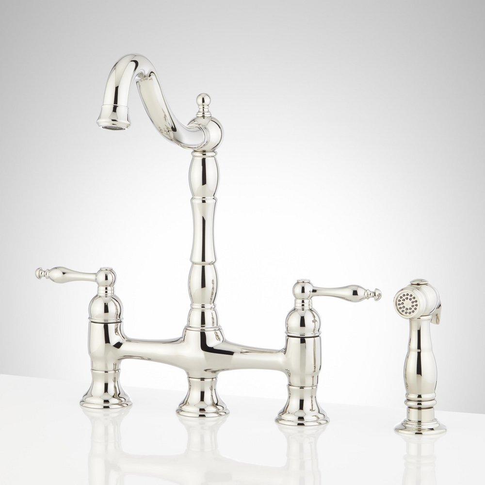 Signature Hardware Delacour 1.75 GPM Double Handle Bridge Kitchen