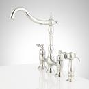 Signature Hardware Polished Nickel Two Handle Pull Down Bridge Kitchen Faucet 