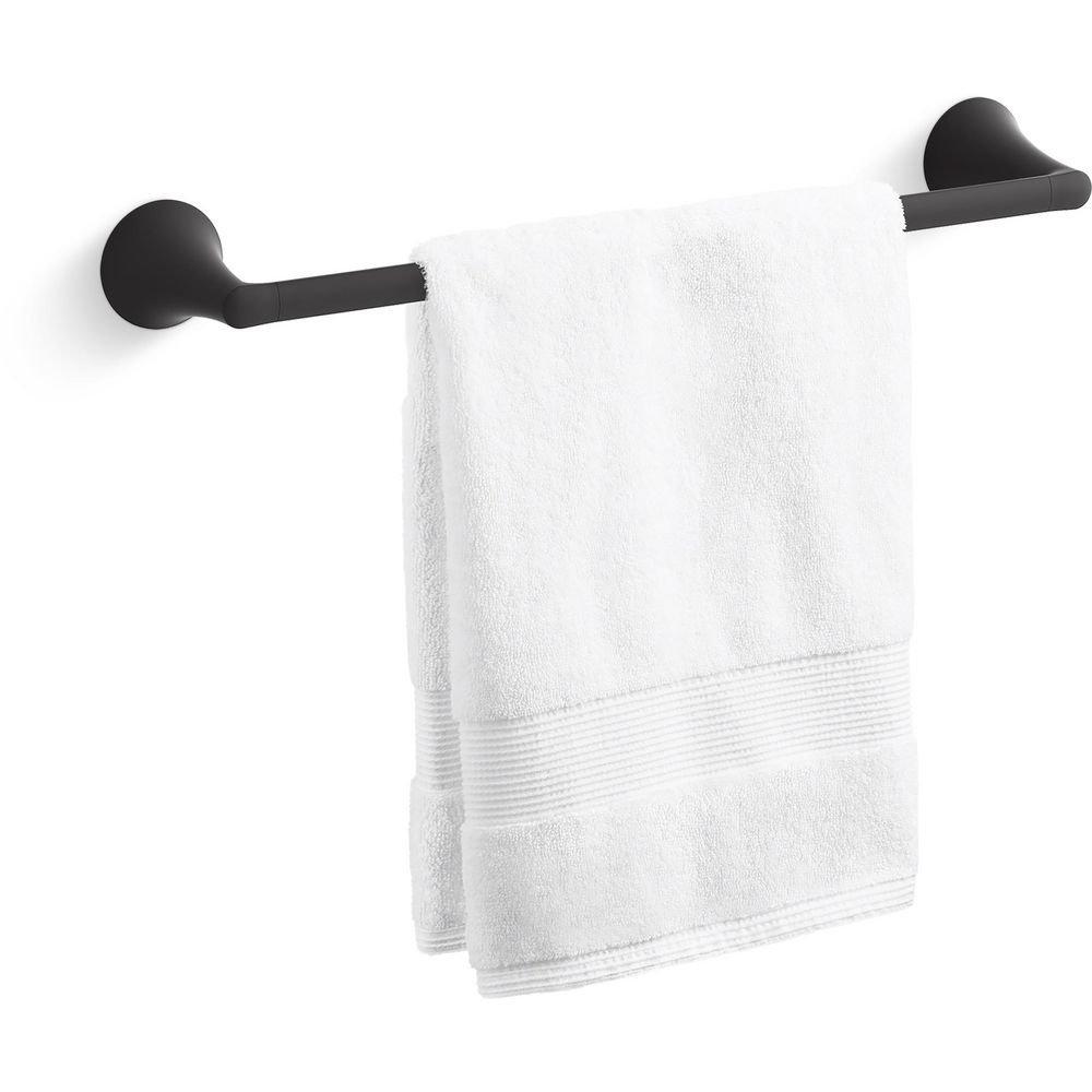 KOHLER Matte Black 18 in. Towel Bar 