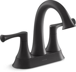 Two Handle Centerset Bathroom Sink Faucet in Matte Black