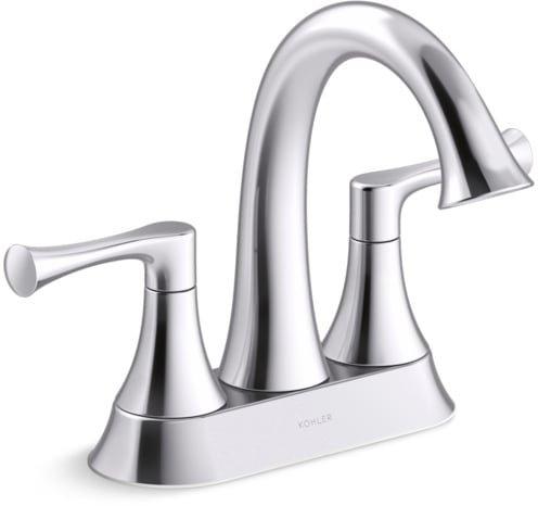 KOHLER Polished Chrome Two Handle Centerset Bathroom Sink Faucet 