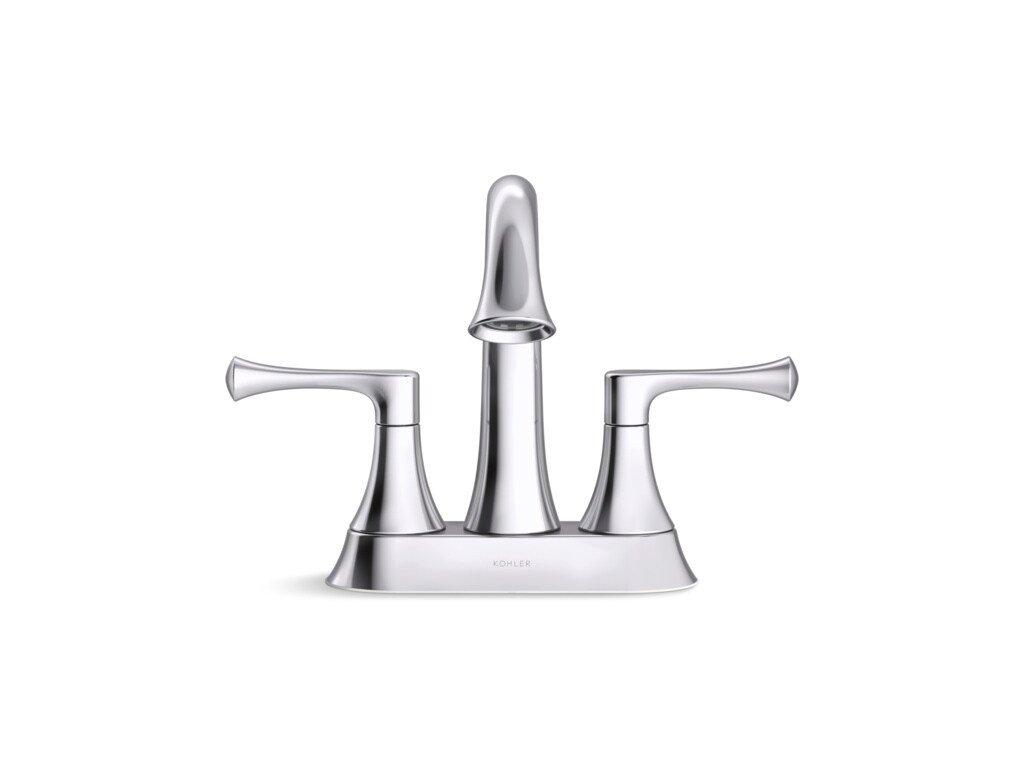 KOHLER Polished Chrome Two Handle Centerset Bathroom Sink Faucet 