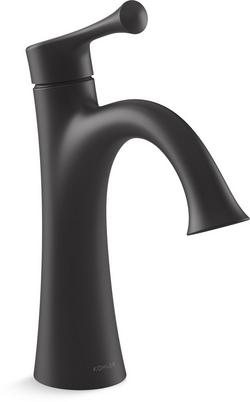 Single Handle Monoblock Bathroom Sink Faucet in Matte Black