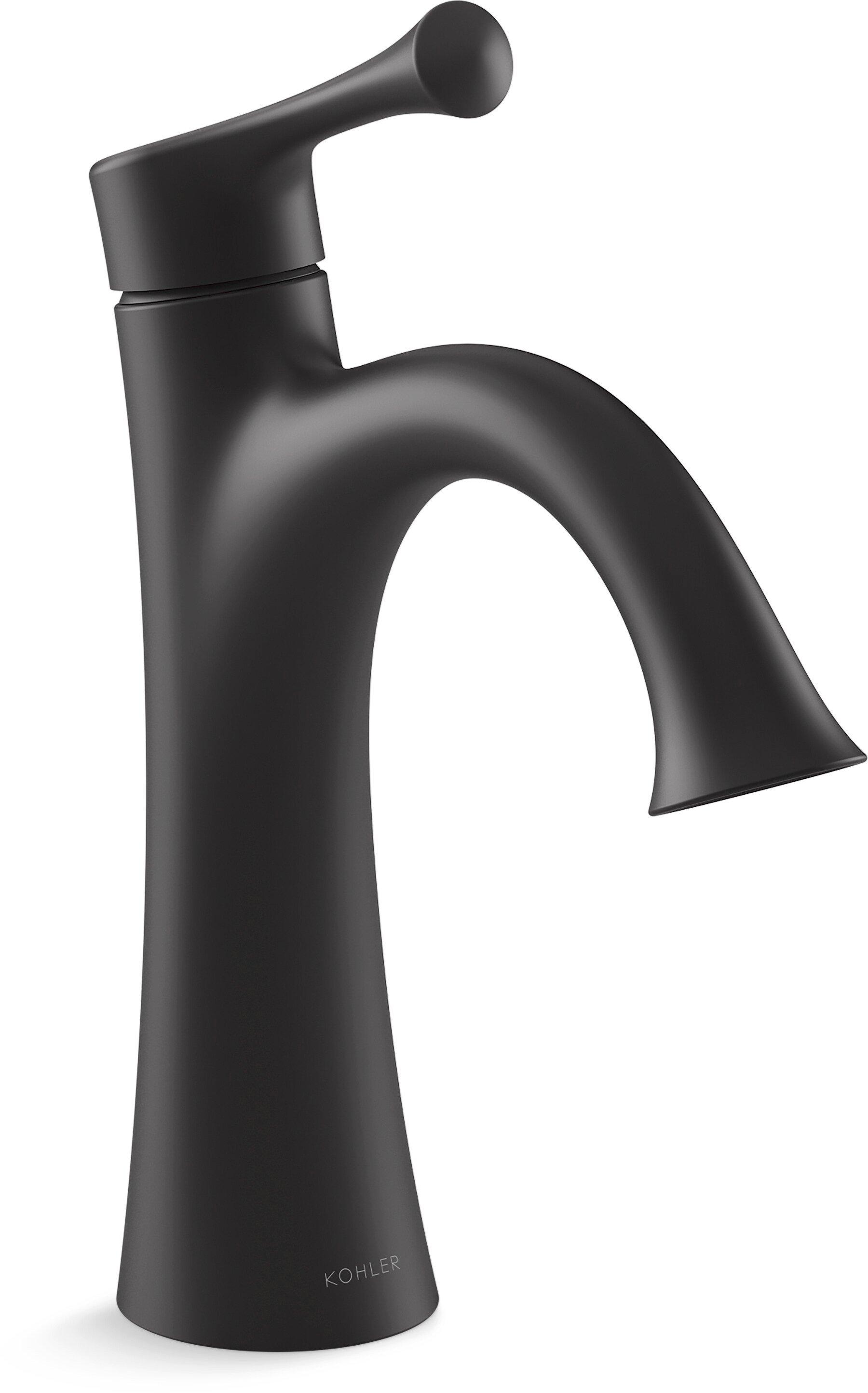 KOHLER Matte Black Single Handle Monoblock Bathroom Sink Faucet 
