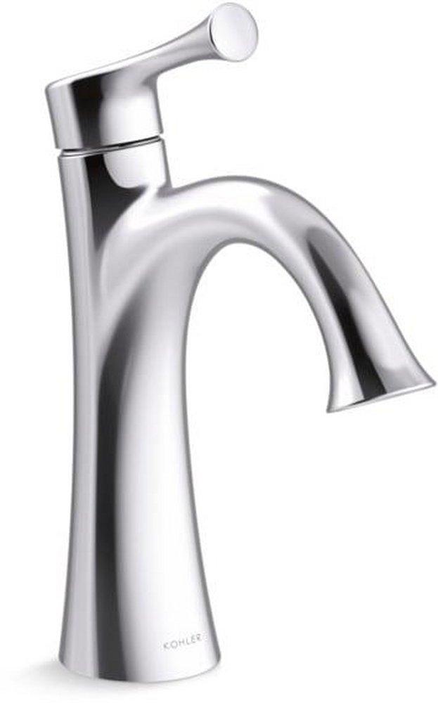 Single Handle Monoblock Bathroom Sink Faucet in Polished Chrome 