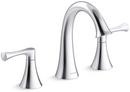 KOHLER Polished Chrome Two Handle Widespread Bathroom Sink Faucet 