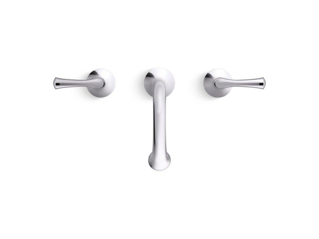 KOHLER Polished Chrome Two Handle Widespread Bathroom Sink Faucet 