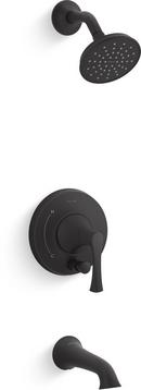 Rite-Temp® Single Handle Diverter Bathtub & Shower Faucet Trim Kit in Matte Black