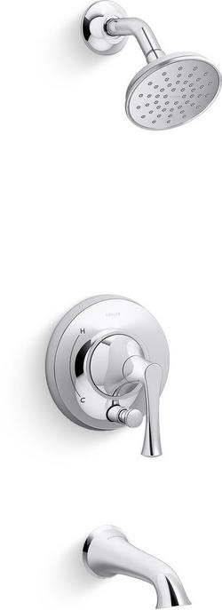 Rite-Temp&reg; Single Handle Bathtub & Shower Faucet with Push-Button Diverter in Polished Chrome (Trim Only)