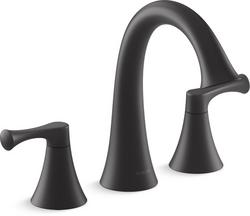Two Handle Roman Tub Faucet in Matte Black (Trim Only)