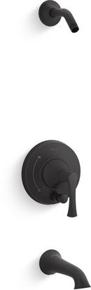 Rite-Temp® Single Handle Bathtub & Shower Faucet with Push-Button Diverter in Matte Black (Trim Only) (Showerhead Sold Separately)