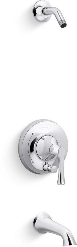 Rite-Temp® Single Handle Bathtub & Shower Faucet with Push-Button Diverter in Polished Chrome (Trim Only) (Showerhead Sold Separately)