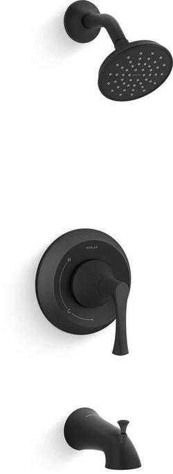 Single Handle Bathtub & Shower Faucet in Matte Black (Trim Only)