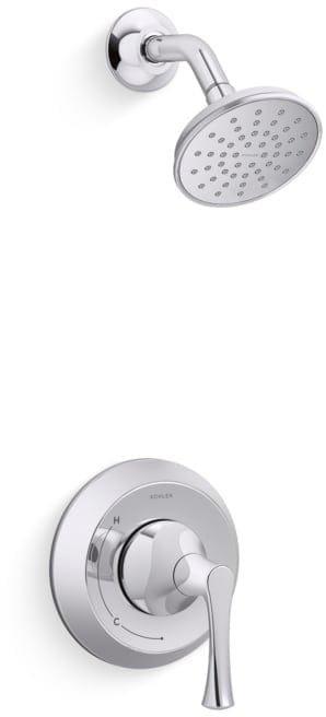 KOHLER Polished Chrome Rite-Temp&reg; Single Handle Diverter Shower Trim Kit 