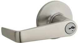 Single Cylinder Door Lever in Satin Nickel