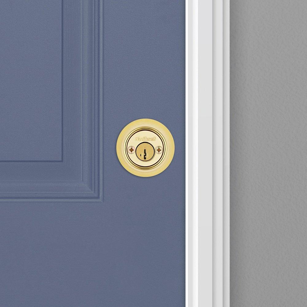 665 Deadbolt  Keyed Both Sides  with SmartKey Security in Polished Brass 
