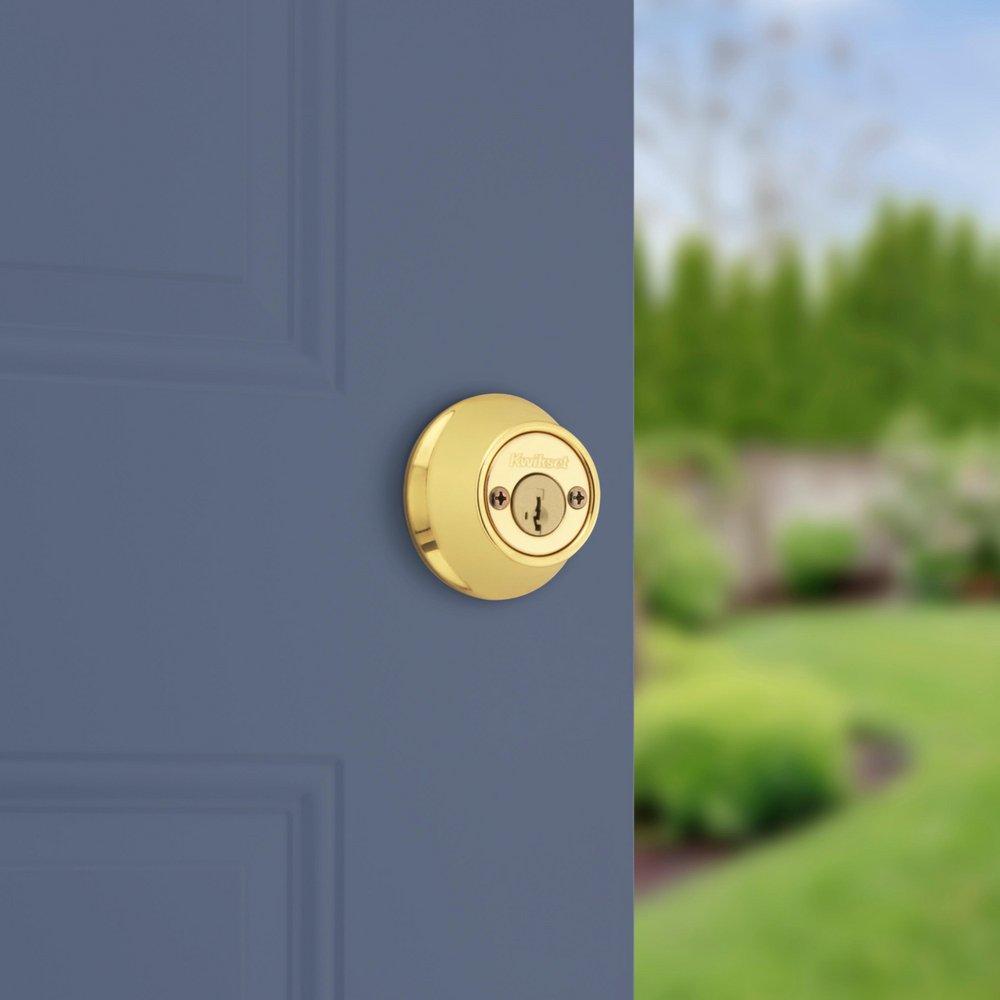 665 Deadbolt  Keyed Both Sides  with SmartKey Security in Polished Brass 