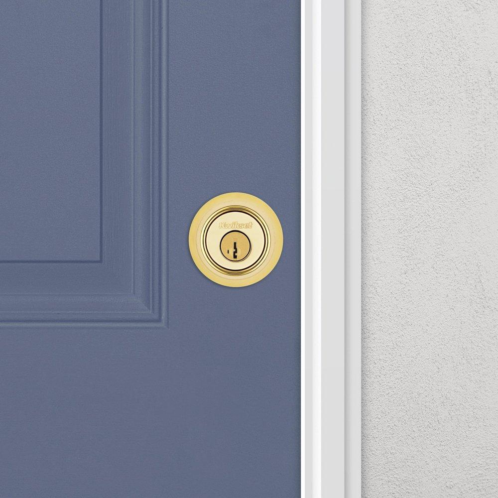 665 Deadbolt  Keyed Both Sides  with SmartKey Security in Polished Brass 