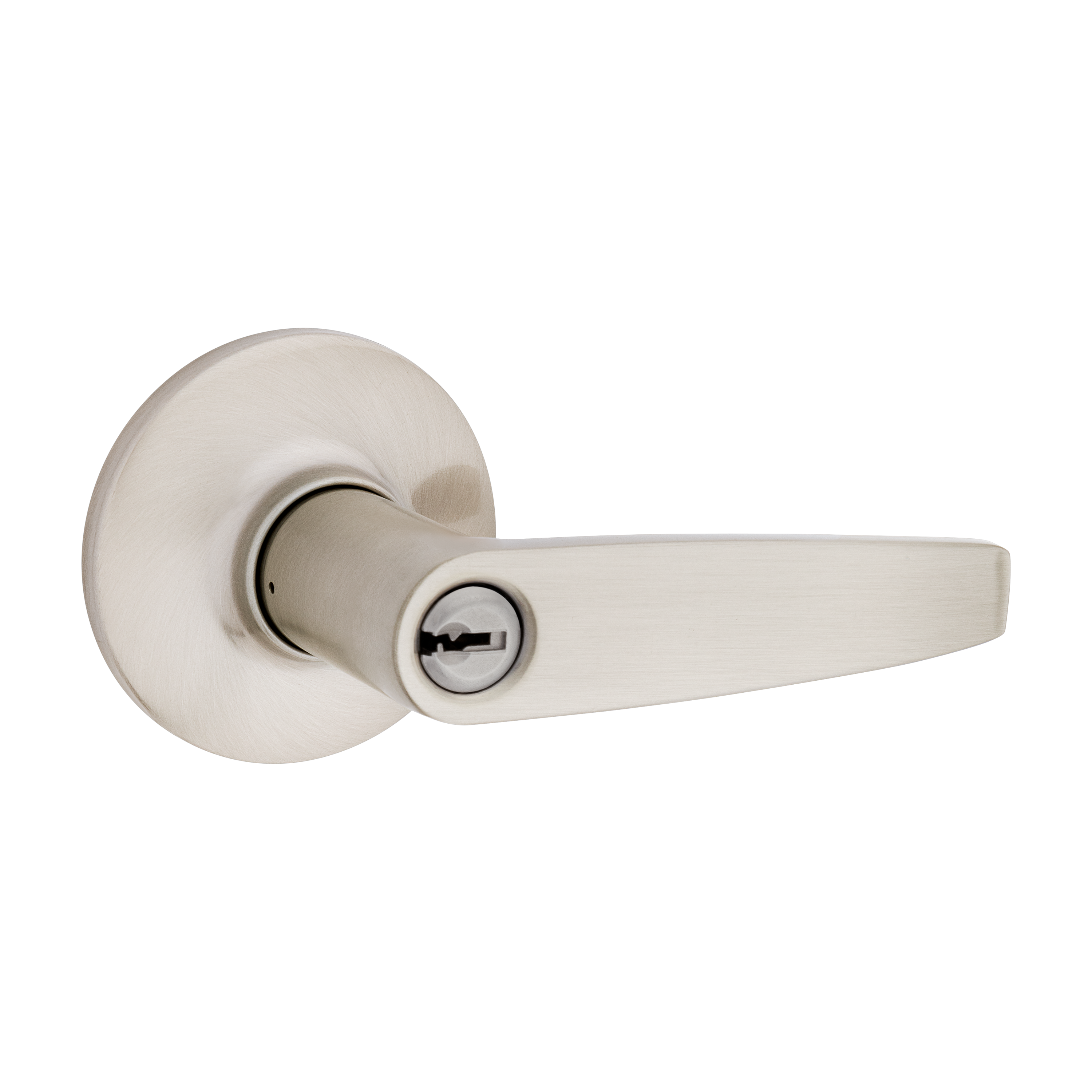 Winston Keyed Entry Lever in Satin Nickel 