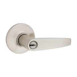 Winston Keyed Entry Lever in Satin Nickel