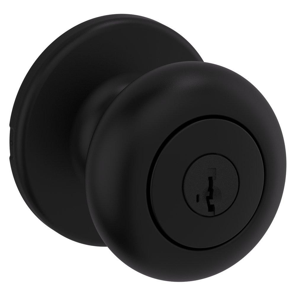 Keyed Entry Knob with SmartKey Security in Matte Black 