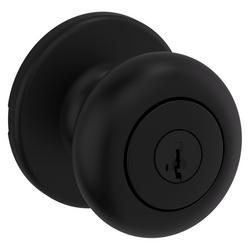 Keyed Entry Knob with SmartKey Security in Matte Black