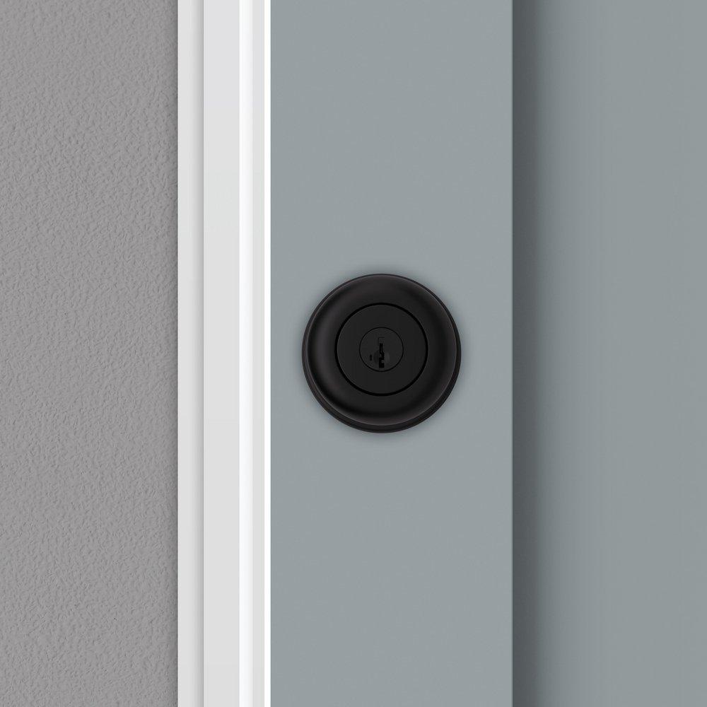 Keyed Entry Knob with SmartKey Security in Matte Black 