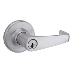 Kingston Keyed Entry Lever with SmartKey Security in Satin Chrome