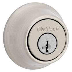Deadbolt Keyed One Side with SmartKey Security in Satin Nickel