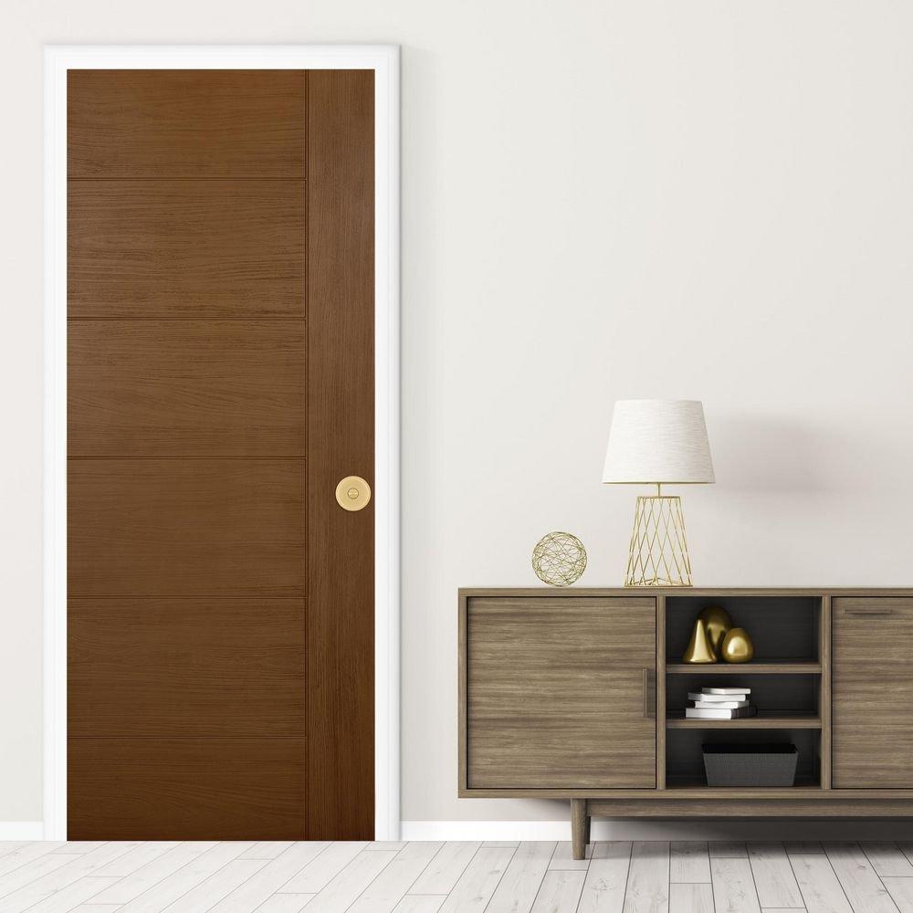 Round Keyed Entry Knob with SmartKey Security in Satin Brass 