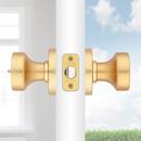 Round Keyed Entry Knob with SmartKey Security in Satin Brass 