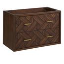 30 PATZI WALL-MOUNT VANITY - CHOCOLATE BARK BROWN - VANITY CABINET ONLY 