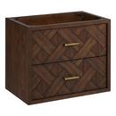 24 PATZI VANITY WITH RECTANGULAR UNDERMOUNT SINK - CHOCOLATE BARK BROWN - ARCTIC WHITE - WIDESPREAD 