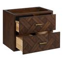 24 PATZI VANITY WITH RECTANGULAR UNDERMOUNT SINK - CHOCOLATE BARK BROWN - ARCTIC WHITE - WIDESPREAD 