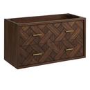 36 PATZI VANITY WITH RECTANGULAR UNDERMOUNT SINK - CHOCOLATE BARK BROWN - ARCTIC WHITE - WIDESPREAD 