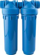 HOUSING - DP DUO - DOUBLE 2.5X10 - BLUE SUMPS - 3/4 NPT 
