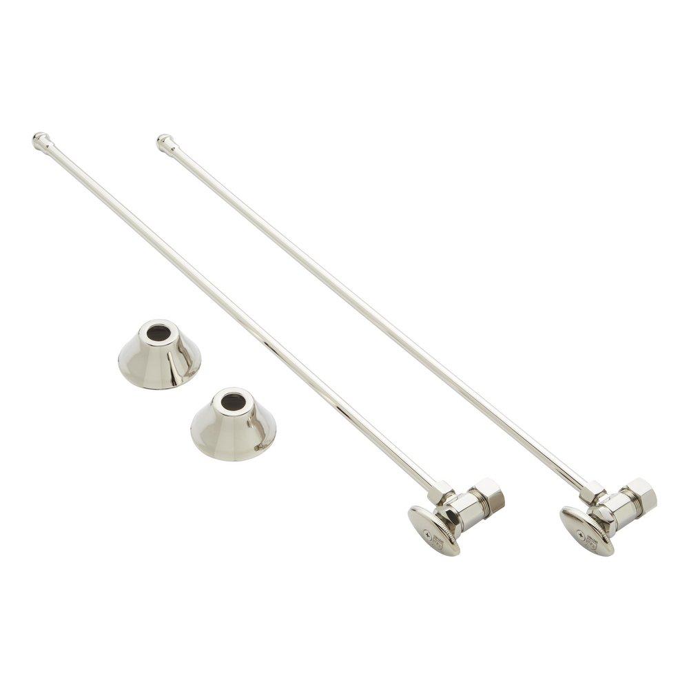 Signature Hardware Polished Nickel 5/8 x 3/8 x 20 in. Angle Stop Sink Supply Kit 