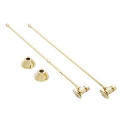 5/8 x 3/8 Angle Stop Bathroom Supply Kit in Polished Brass