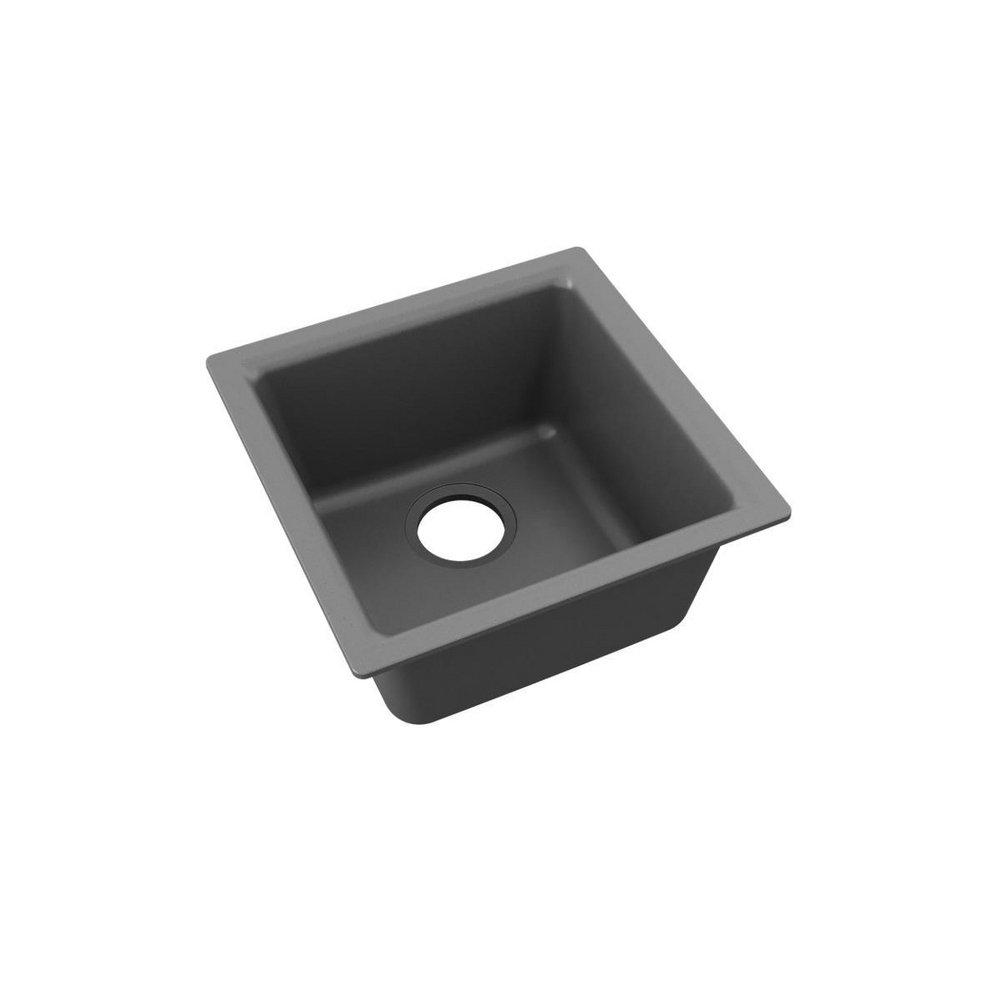Elkay Graphite 15-3/4 x 15-3/4 in. Dual Mount Quartz Bar Sink 